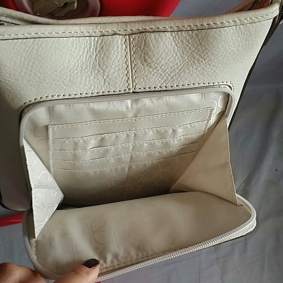 Fossil Sling Bag Leather White-off Leather 9x9.5" - Picture 2 of 6